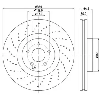 Тормозной диск HELLA PAGID 8WNX07 54 203 3723067 8DD 355 109-481