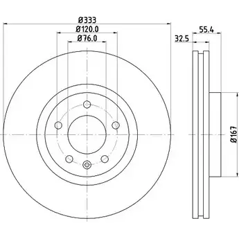 Тормозной диск HELLA PAGID 0C7MK 5 4213PRO 3723087 8DD 355 109-681
