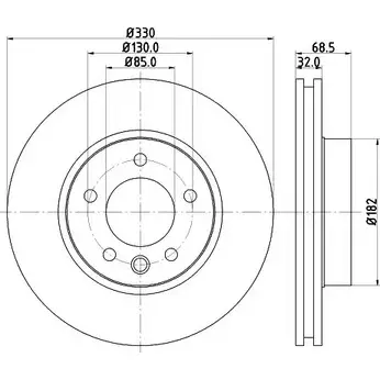 Тормозной диск HELLA PAGID 8DD 355 109-741 3723093 VXEUI6 542 16PRO изображение 0