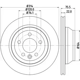 Тормозной диск HELLA PAGID 3723098 8DD 355 109-791 542 19 722RA