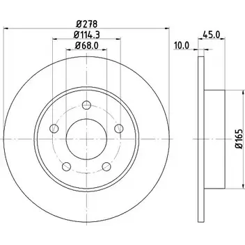 Тормозной диск HELLA PAGID 3723158 C4WV9 542 57PRO 8DD 355 110-401 изображение 0