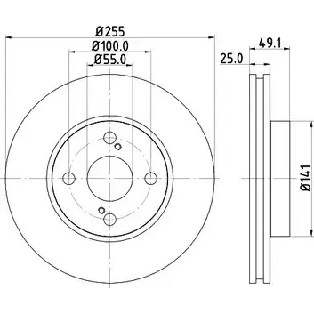 Тормозной диск HELLA PAGID 8DD 355 110-431 54259P RO NQL37F6 3723161 изображение 0