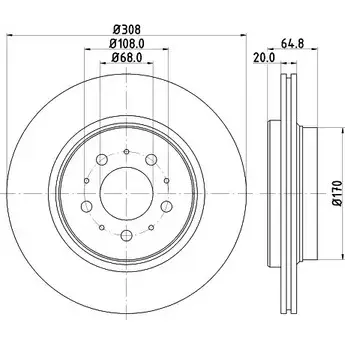 Тормозной диск HELLA PAGID 8DD 355 110-611 5426 8PRO 3723179 HR87W36 изображение 0