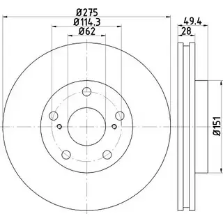 Тормозной диск HELLA PAGID 3723278 54 354 8DD 355 111-601 RC8Y7 изображение 0