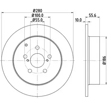 Тормозной диск HELLA PAGID 54357P RO 8DD 355 111-671 GP11350 3723285 изображение 0