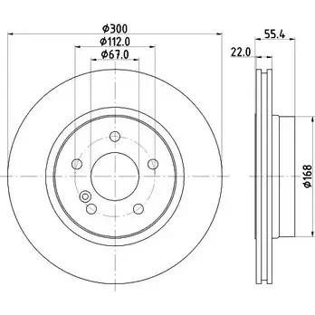 Тормозной диск HELLA PAGID 543 72 3723302 6JJFA 8DD 355 111-841