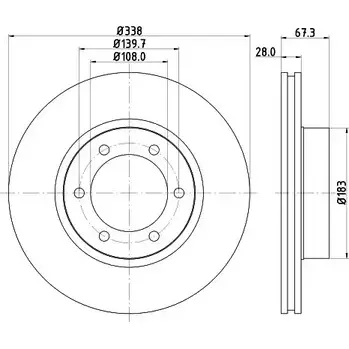 Тормозной диск HELLA PAGID W3K2IUW 5437 3 8DD 355 111-861 3723304 изображение 0
