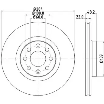 Тормозной диск HELLA PAGID 8DD 355 112-591 NB77H 3723377 5445 8