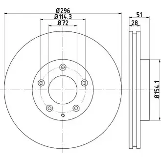 Тормозной диск HELLA PAGID 3723407 8DD 355 112-891 9D3DP3W 54 481