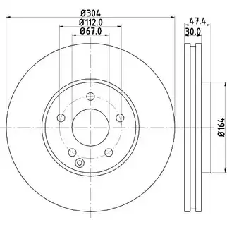 Тормозной диск HELLA PAGID 3723448 8DD 355 113-301 9F15C 5452 1 изображение 0