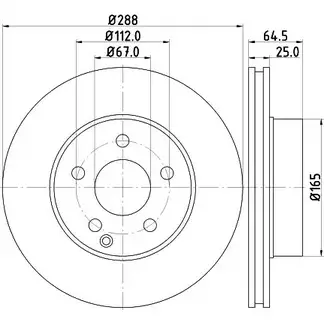 Тормозной диск HELLA PAGID 545 96 8DD 355 113-851 38WMPH 3723503 изображение 0