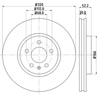 Тормозной диск HELLA PAGID M3IIEZD 5460 0 8DD 355 113-901 3723507 изображение 0