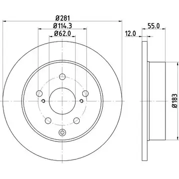 Тормозной диск HELLA PAGID 3723524 8DD 355 114-071 GZNZK3 546 21