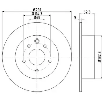 Тормозной диск HELLA PAGID 3723578 8DD 355 114-611 18P0V 546 75