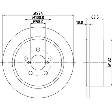 Тормозной диск HELLA PAGID OE67N 8DD 355 114-641 3723581 546 78 изображение 0