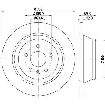 Тормозной диск HELLA PAGID 8DD 355 114-711 VQMFJGP 5468 4 3723588