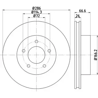 Тормозной диск HELLA PAGID AKLEKJ 8DD 355 114-761 5 4690PRO 3723592 изображение 0