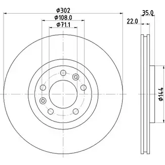 Тормозной диск HELLA PAGID 1TNQ8 3723738 8DD 355 116-231 54971P RO