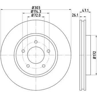Тормозной диск HELLA PAGID 3723740 YP9II6J 54977PR O 8DD 355 116-261