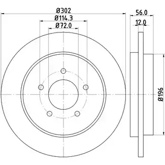Тормозной диск HELLA PAGID 8DD 355 116-271 5 4978PRO WOZME 3723741