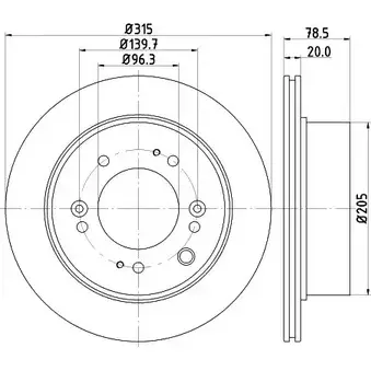 Тормозной диск HELLA PAGID 3723771 5505 0 LHVYM3 8DD 355 116-571