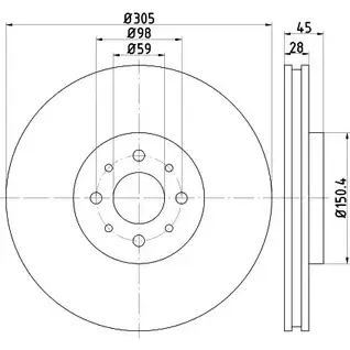 Тормозной диск HELLA PAGID 3723823 55285P RO 8DD 355 117-111 173868 изображение 0