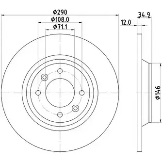 Тормозной диск HELLA PAGID 3723841 KD0ZH8 55313 PRO 8DD 355 117-291