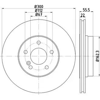 Тормозной диск HELLA PAGID 54762PR O 3723888 8DD 355 117-771 IT1J62H изображение 0