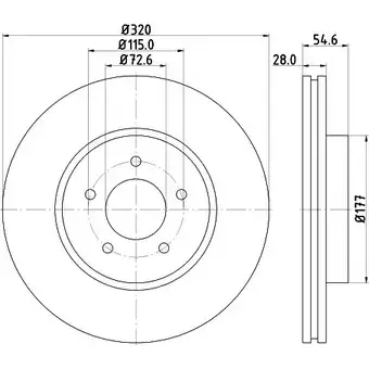 Тормозной диск HELLA PAGID 55354P RO 3723891 8DD 355 117-801 ZNA9YW