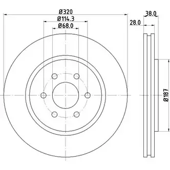 Тормозной диск HELLA PAGID 3724009 5 4644PRO NCFJ9P 8DD 355 119-001