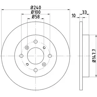 Тормозной диск HELLA PAGID Z3V3VE 54 533 3724037 8DD 355 119-291 изображение 0