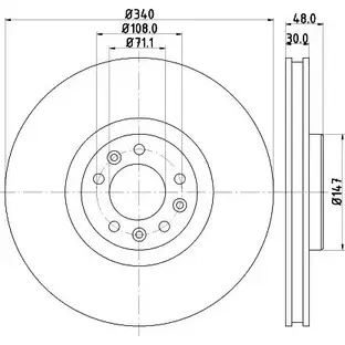 Тормозной диск HELLA PAGID 8DD 355 119-651 LOPQW 55560P RO 3724072 изображение 0