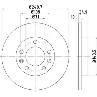 Тормозной диск HELLA PAGID 55691P RO 3724124 8DD 355 120-581 EYL8A