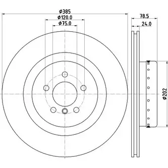 Тормозной диск HELLA PAGID 65137 PRO_HC 3724139 D31ITFR 8DD 355 120-741 изображение 0