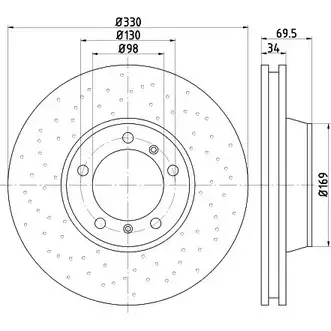 Тормозной диск HELLA PAGID BN8HEJ8 54499PR O_HC_B 3724210 8DD 355 121-601