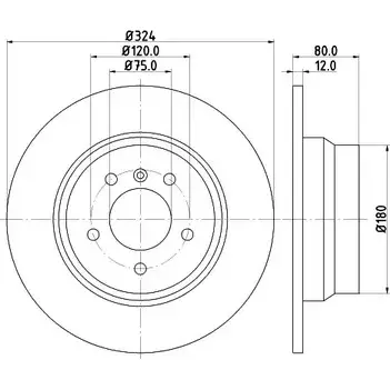 Тормозной диск HELLA PAGID 8DD 355 121-731 50323PRO_HC_ B 829HKND 3724215 изображение 0