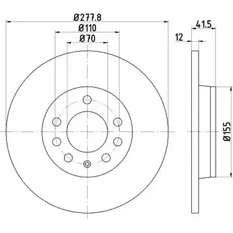 Тормозной диск HELLA PAGID 3724257 8DD 355 122-201 Y0PTF7 5570 5PRO