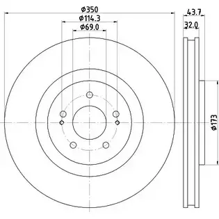 Тормозной диск HELLA PAGID A6QY45Q 55 712PRO 3724269 8DD 355 122-321