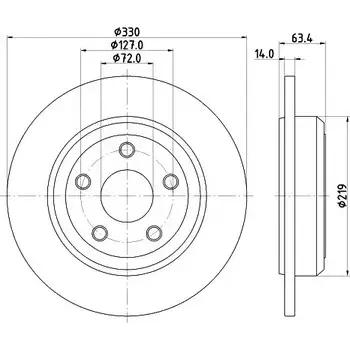Тормозной диск HELLA PAGID MFL2VY 55 747PRO 8DD 355 122-671 3724301 изображение 0