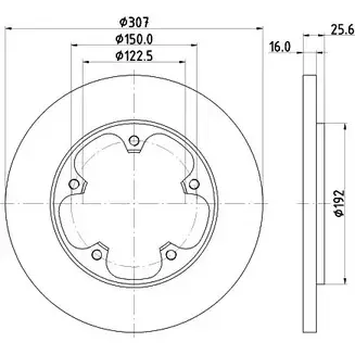 Тормозной диск HELLA PAGID 3724311 55741P RO A0J8G 8DD 355 122-781 изображение 0