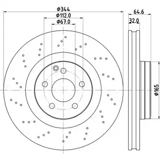 Тормозной диск HELLA PAGID BDT1C 3724323 8DD 355 122-901 55776PRO_HC_ B изображение 0