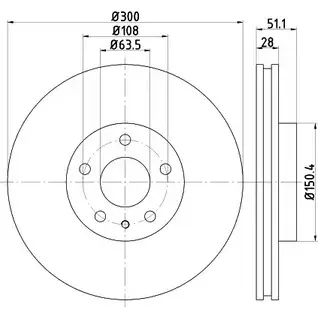 Тормозной диск HELLA PAGID 8DD 355 123-161 556 86PRO 3724347 082TVF изображение 0