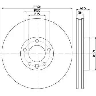 Тормозной диск HELLA PAGID 8DD 355 123-191 3724349 F4FF4CT 551 95PRO_HC изображение 0