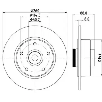 Тормозной диск HELLA PAGID 8DD 355 123-311 3724361 54960P RO 3A32TCL изображение 0