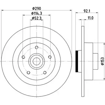 Тормозной диск HELLA PAGID B4Q4IP 3724367 8DD 355 123-371 5554 1PRO изображение 0