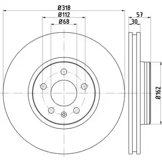 Тормозной диск HELLA PAGID 55 827PRO_HC 3724393 8DD 355 125-181 SKJ02 изображение 0