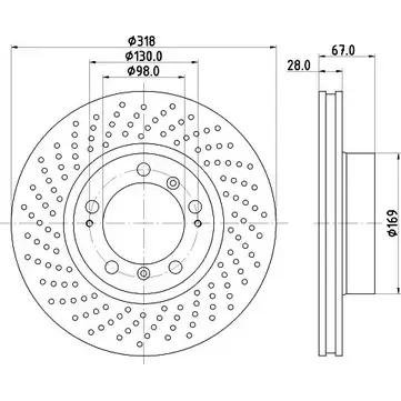 Тормозной диск HELLA PAGID 3724419 50277 PRO_HC 8DD 355 127-511 SOT8XS изображение 0