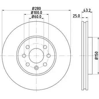 Тормозной диск HELLA PAGID 5429 3PRO_HC 7N7HA8 3724437 8DD 355 128-211