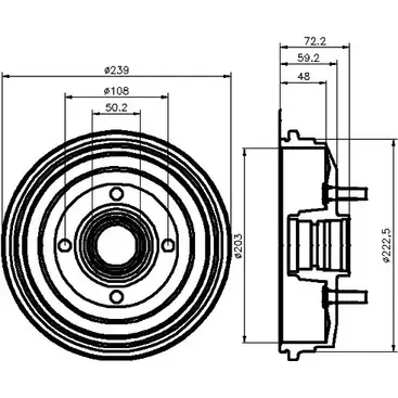 Тормозной барабан HELLA PAGID 8DT 355 300-191 3724794 610 10 ZL9VSJ изображение 0