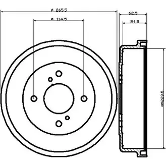 Тормозной барабан HELLA PAGID TXLOX0Q 3724809 8DT 355 300-341 6 1235